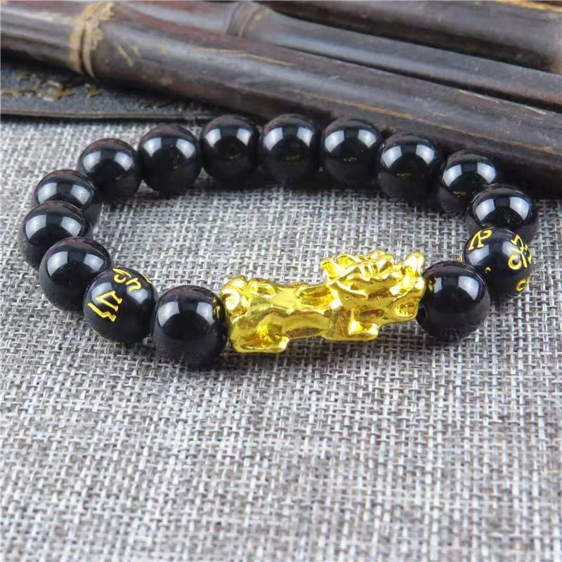 新款男女同款招财进宝黑色珠珠手工串珠SSS