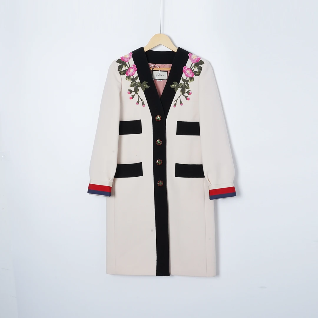 99新 GUCCI/古驰 羊毛/TH0801/大衣/38码/古驰女装