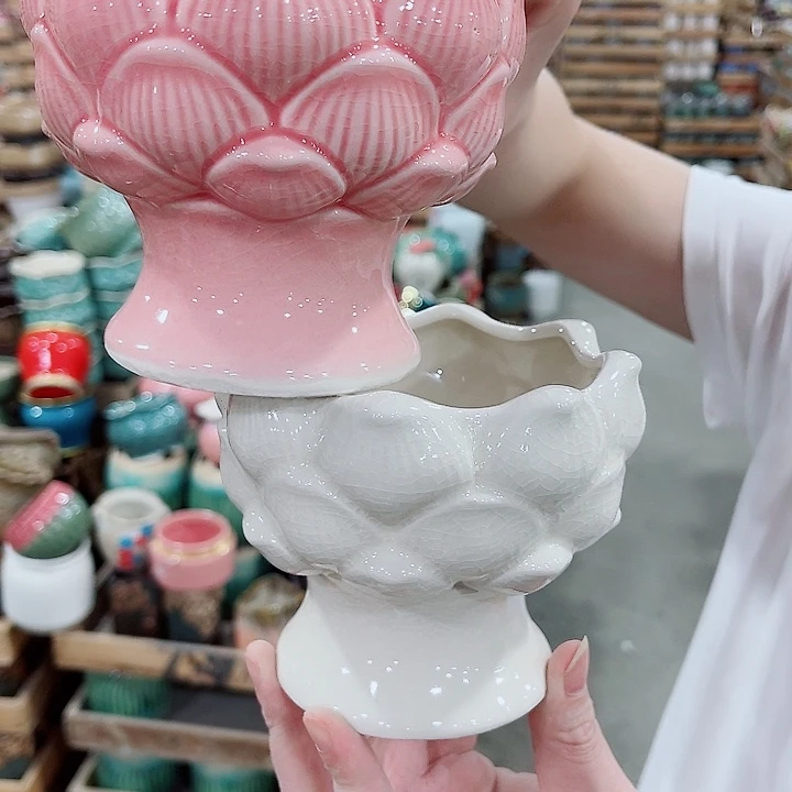 有孔，凑10元包邮陶瓷花盆发货！