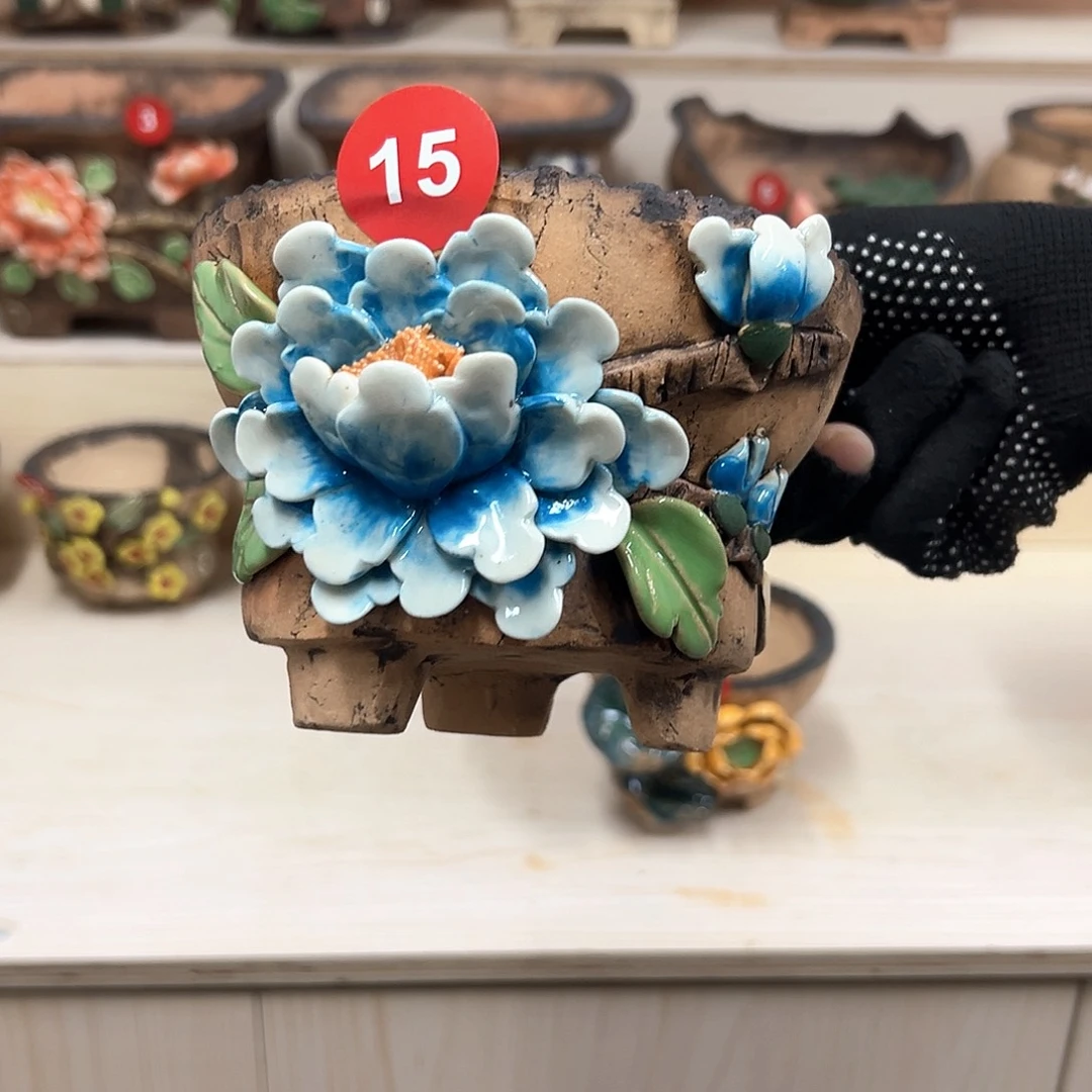 紫砂花盆上新，15号内口11.5外高10