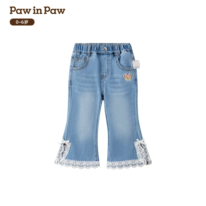 【达人专属】PawinPaw童装25年秋冬新款女宝牛仔裤喇叭裤PCTJF4882E