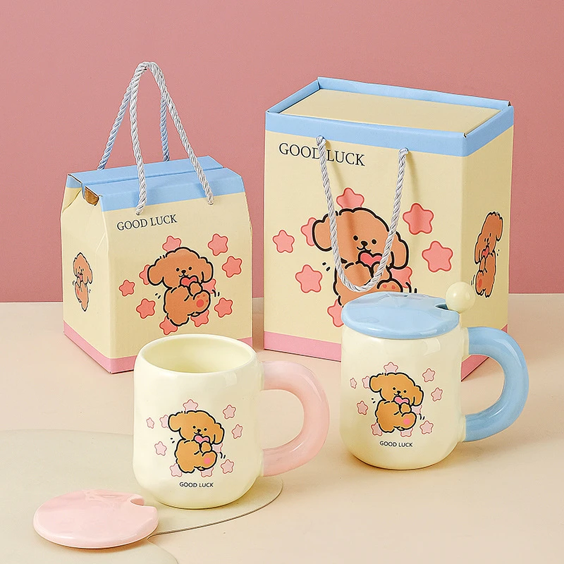 陶瓷水杯套装胖胖马克对杯咖啡杯礼盒装家用杯子实用小礼品瓷杯批