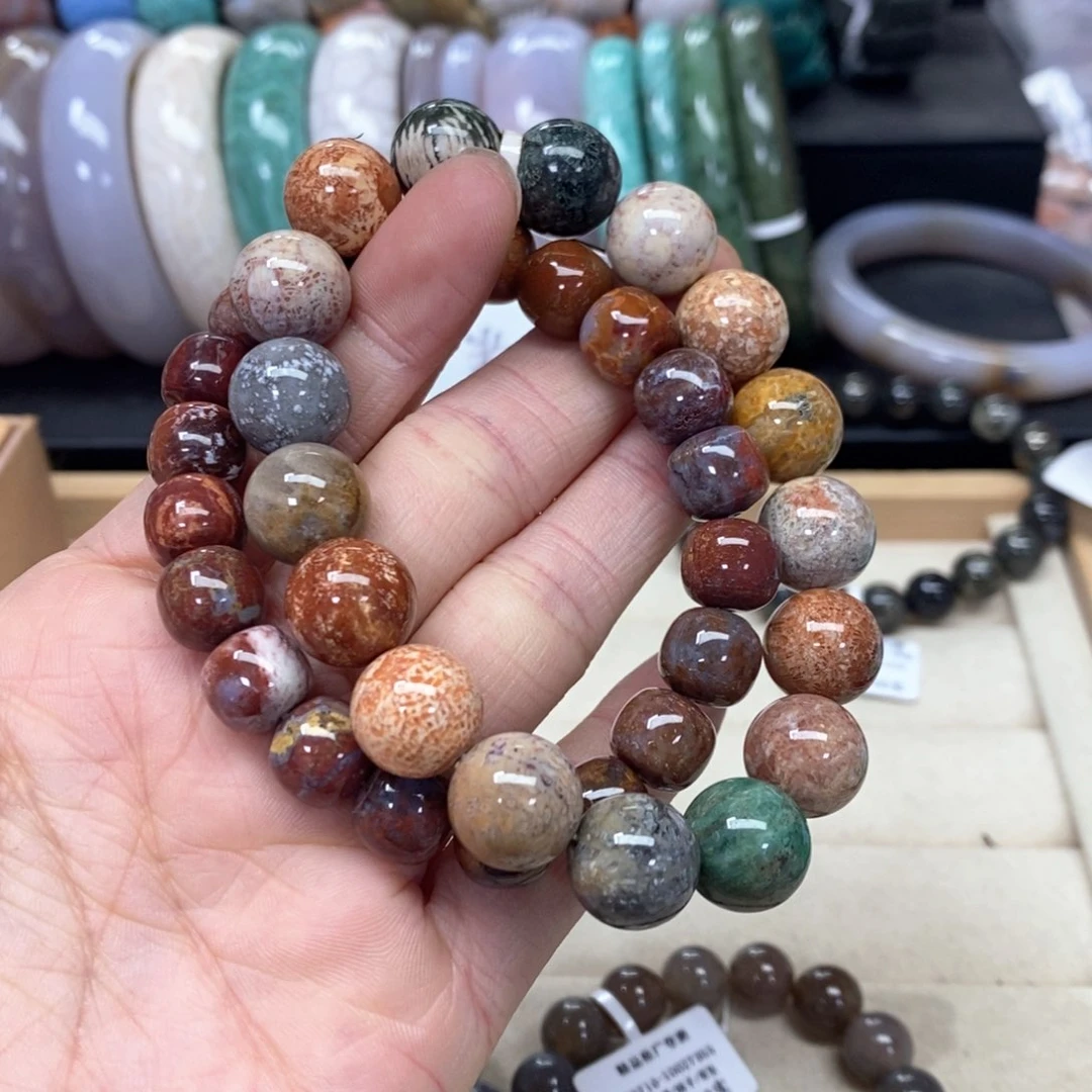 硅化珊瑚（珊瑚玉）手链未镶嵌荆*舞086