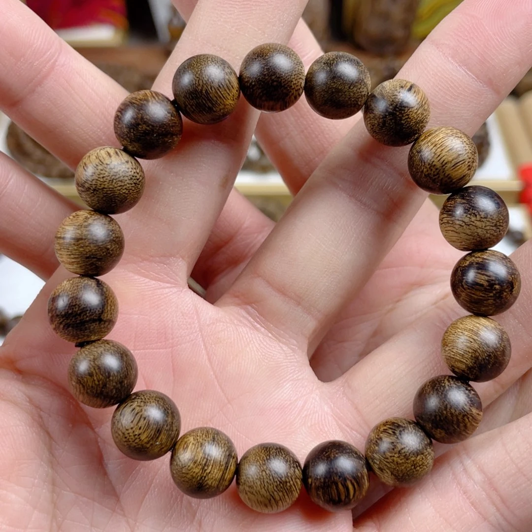 沉香手串越南芽庄白棋玉化老料满瘤疤1.0