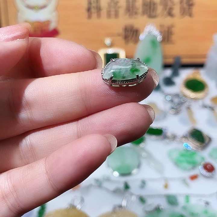 翡翠银S925镶嵌颈饰