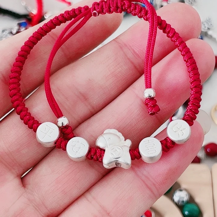 珐琅吊坠足银平安喜乐马