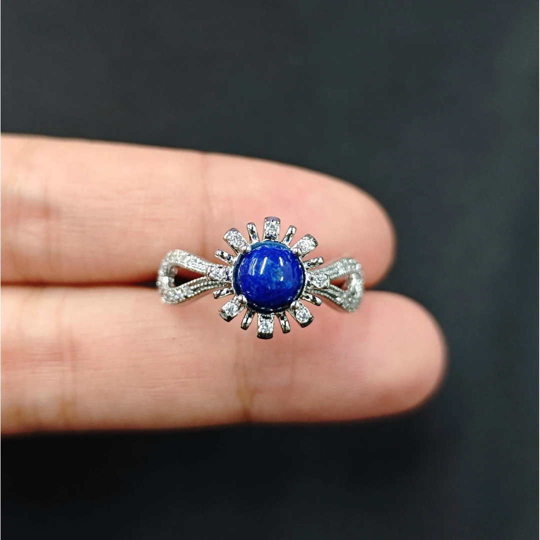 青金石蛋面戒指C07-15赠礼盒(多样性发)