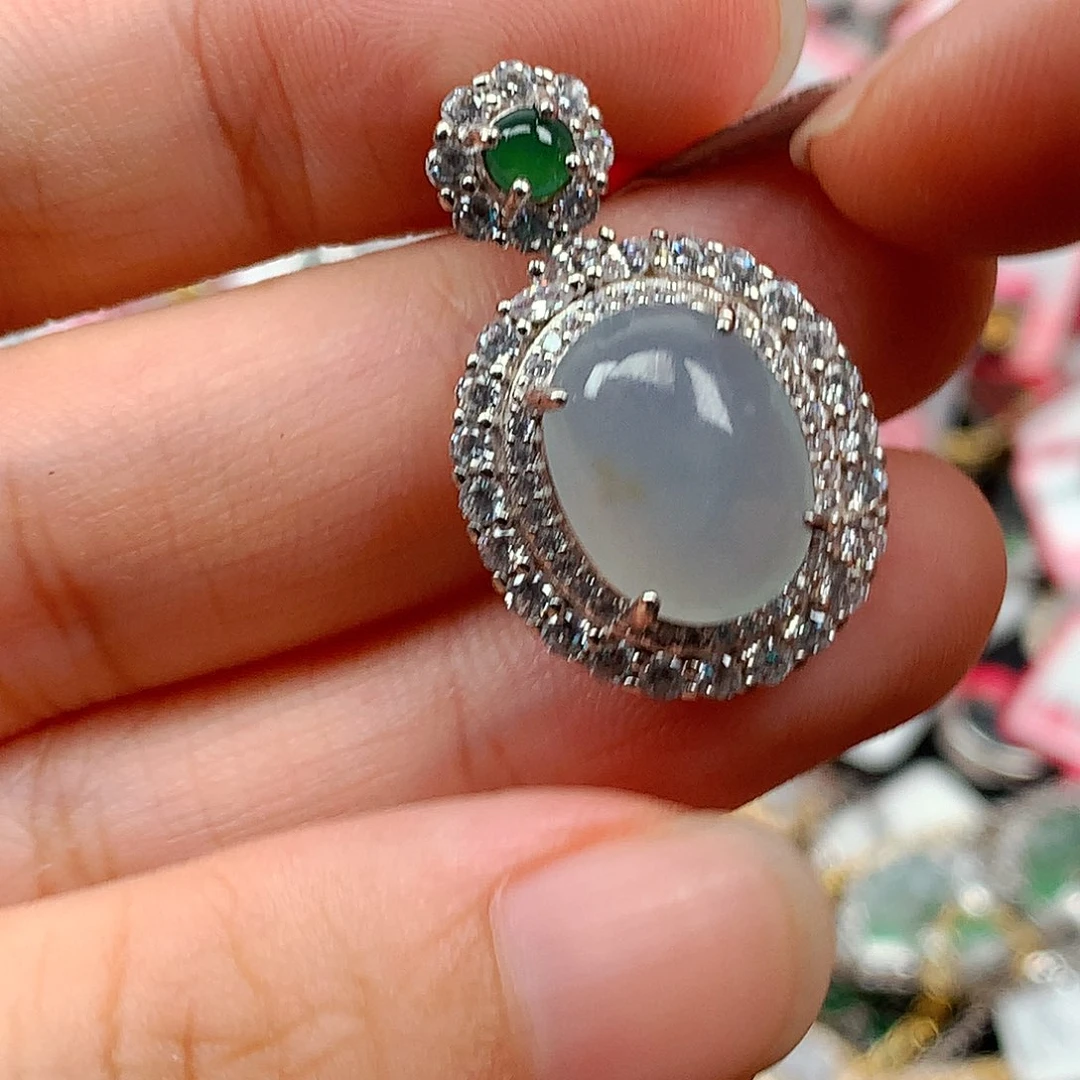 翡翠戒指银S925镶嵌