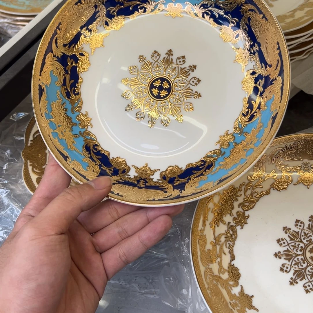 瓷片8寸深菜盘两个一单打包