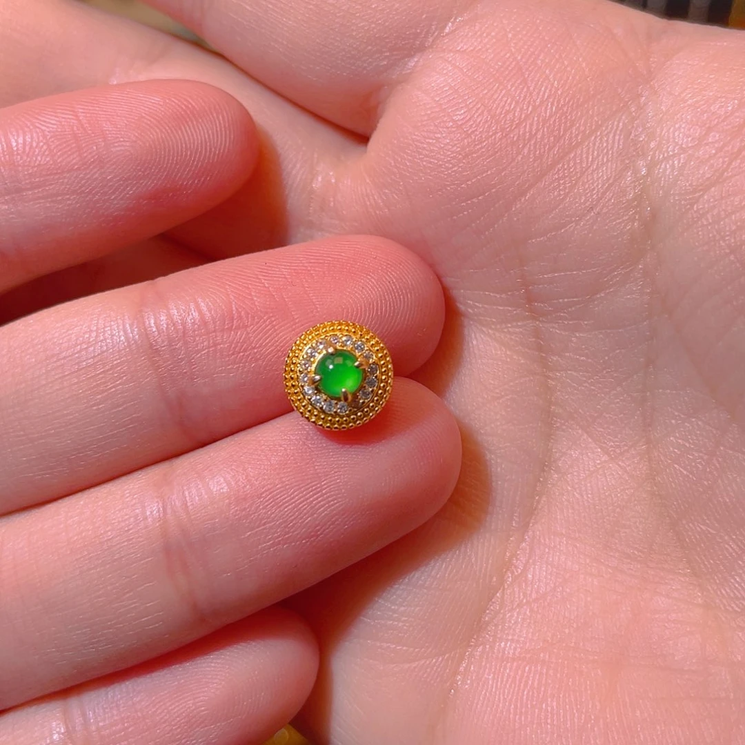 翡翠银S925镶嵌吊坠(不含链)