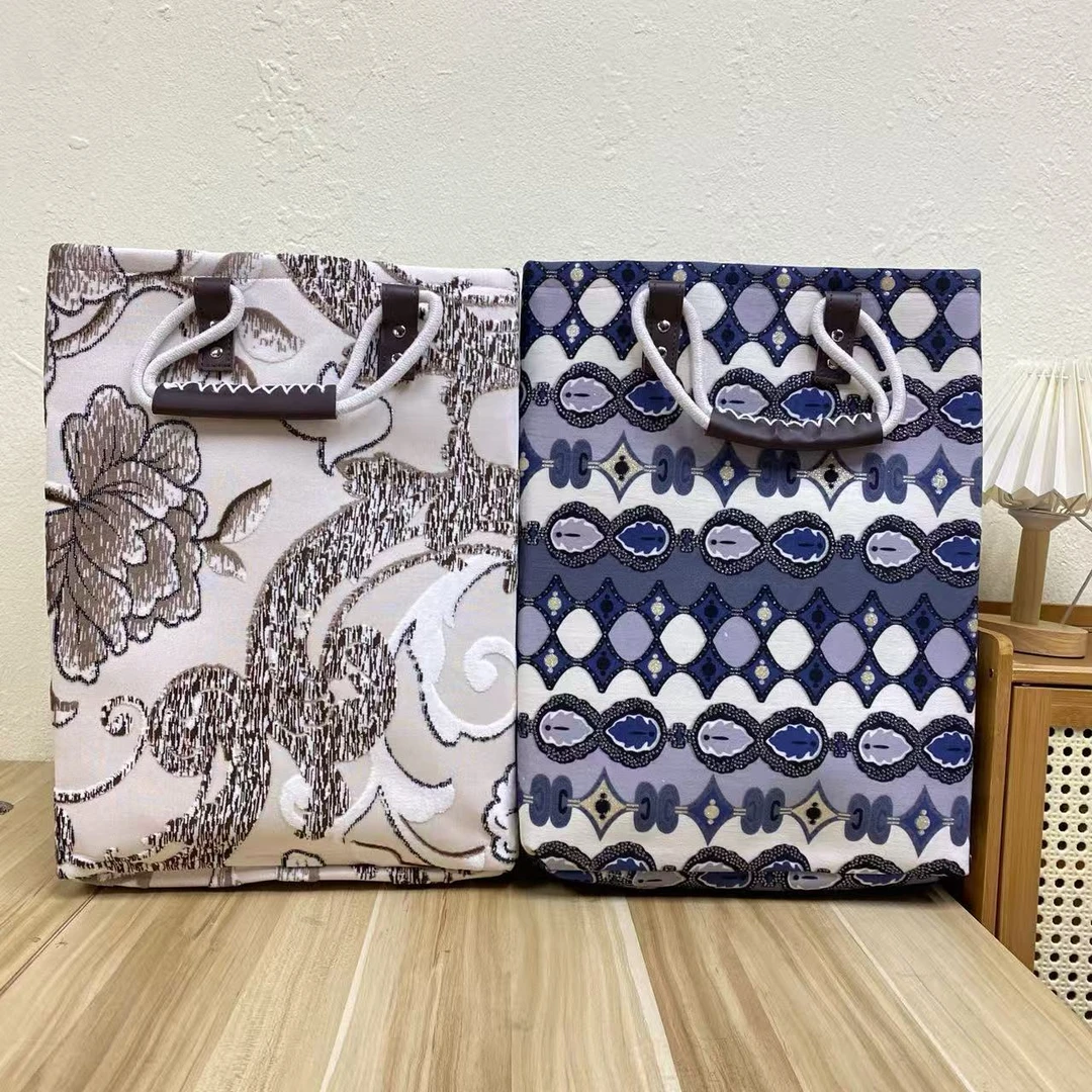 【30X30X40高】复古炫彩花季手提款微瑕衣服收纳筐家用印花