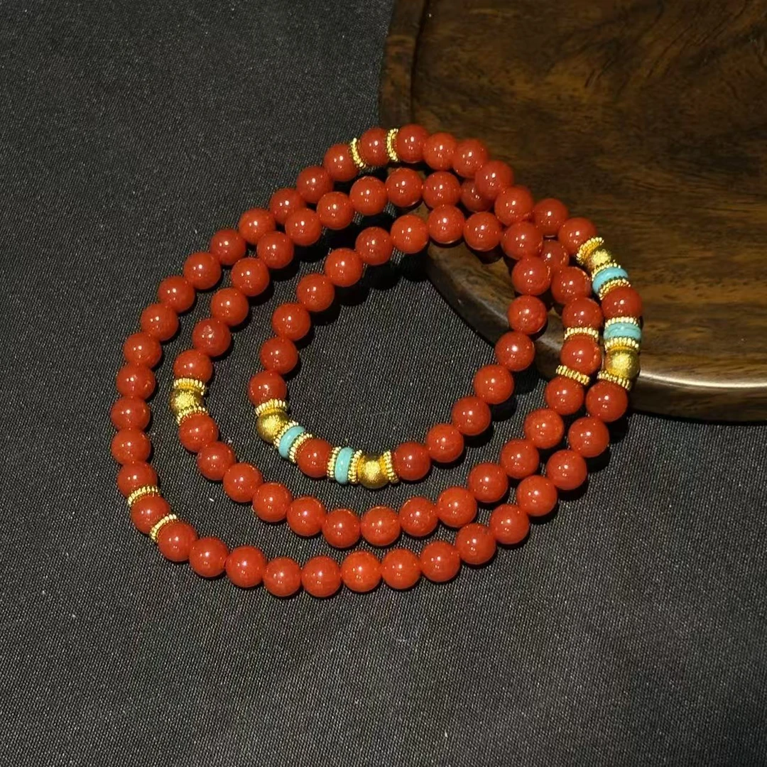 DH-1364-轻奢设计款红玛瑙三圈6mm