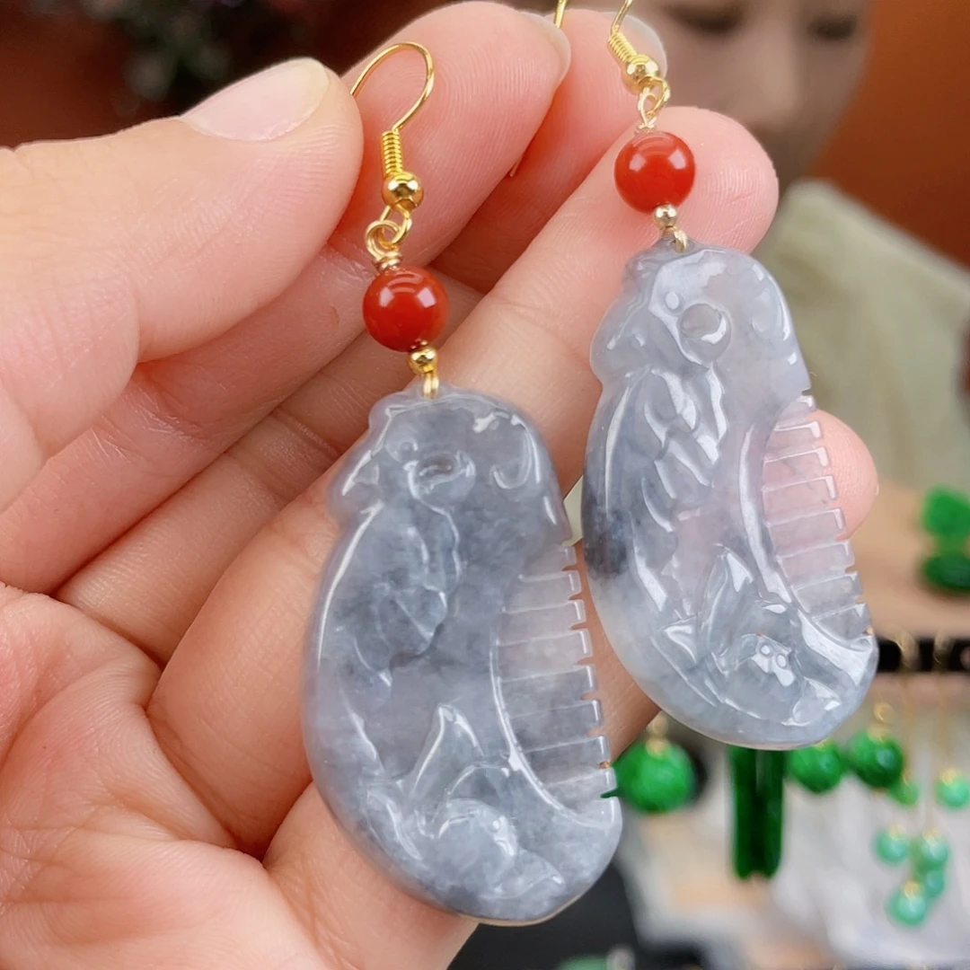 翡翠未镶嵌耳饰饰品