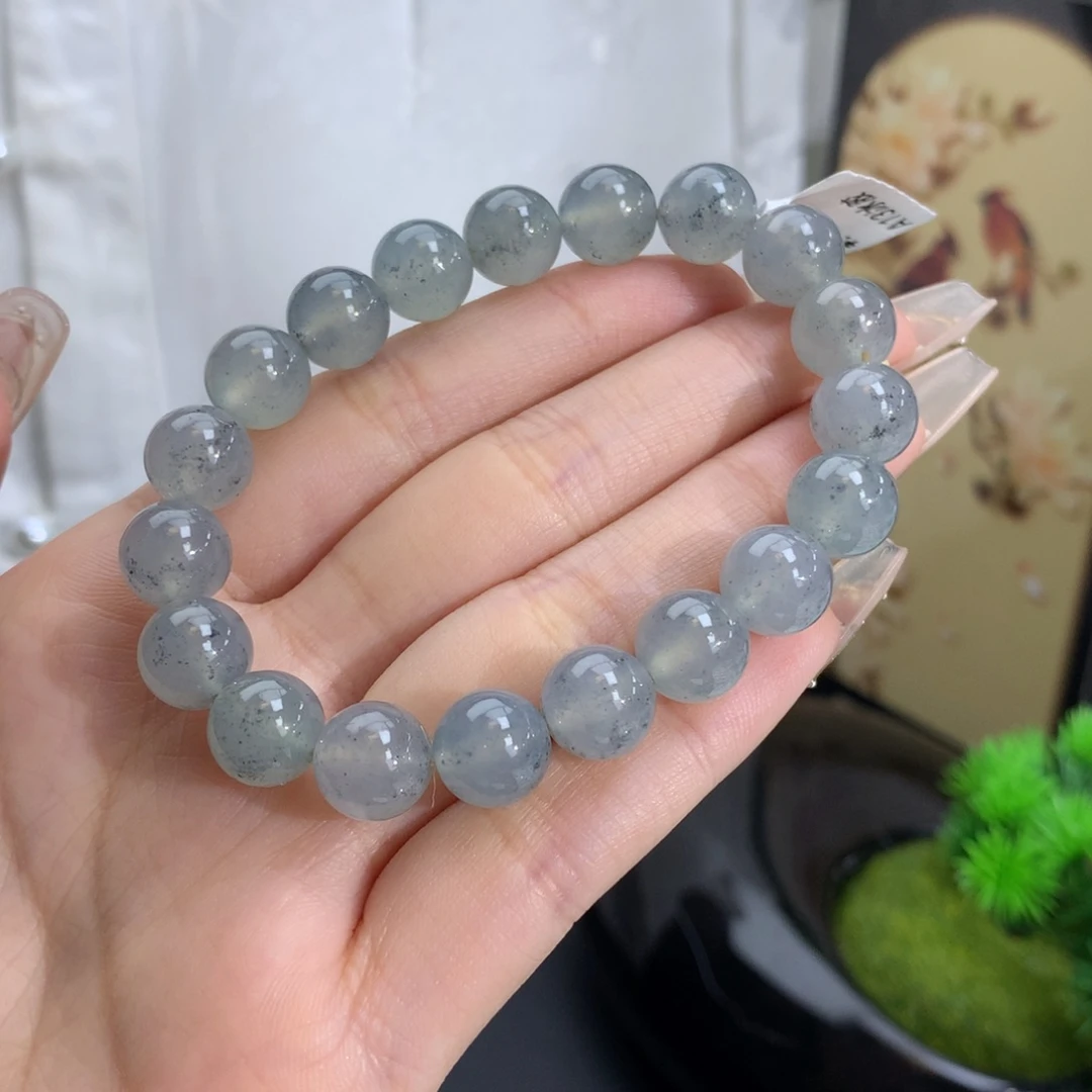 翡翠手链未镶嵌卡10冰胶乌鸡