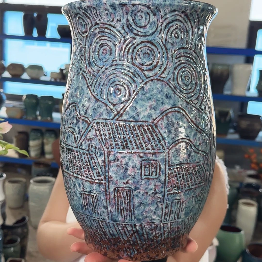 紫砂花盆高30口19