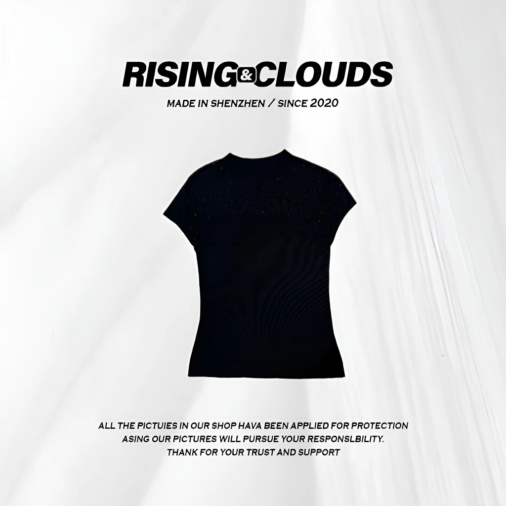 RISING&CLOUDS莎莎【淑媛】夏季圆领亲肤百搭显瘦打底上衣030749