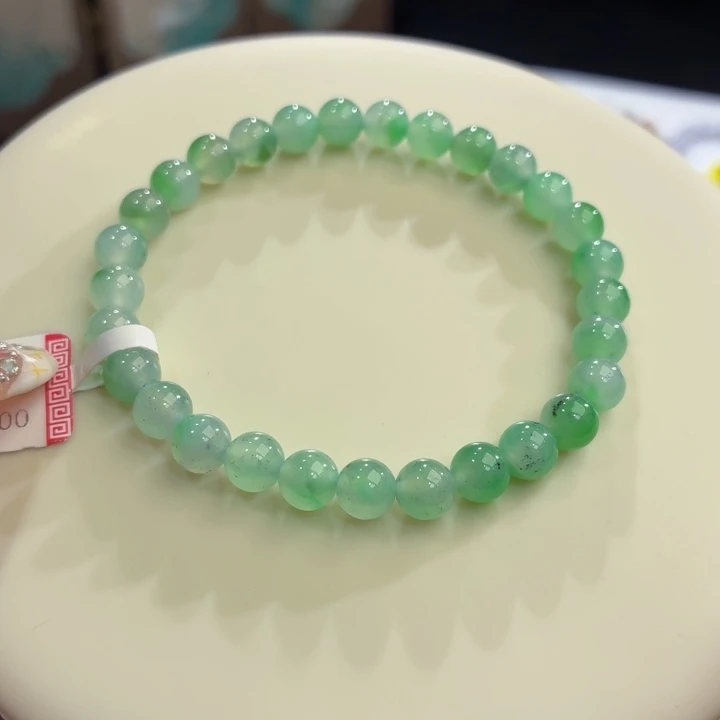 翡翠未镶嵌手链冰丝绿卡6.2