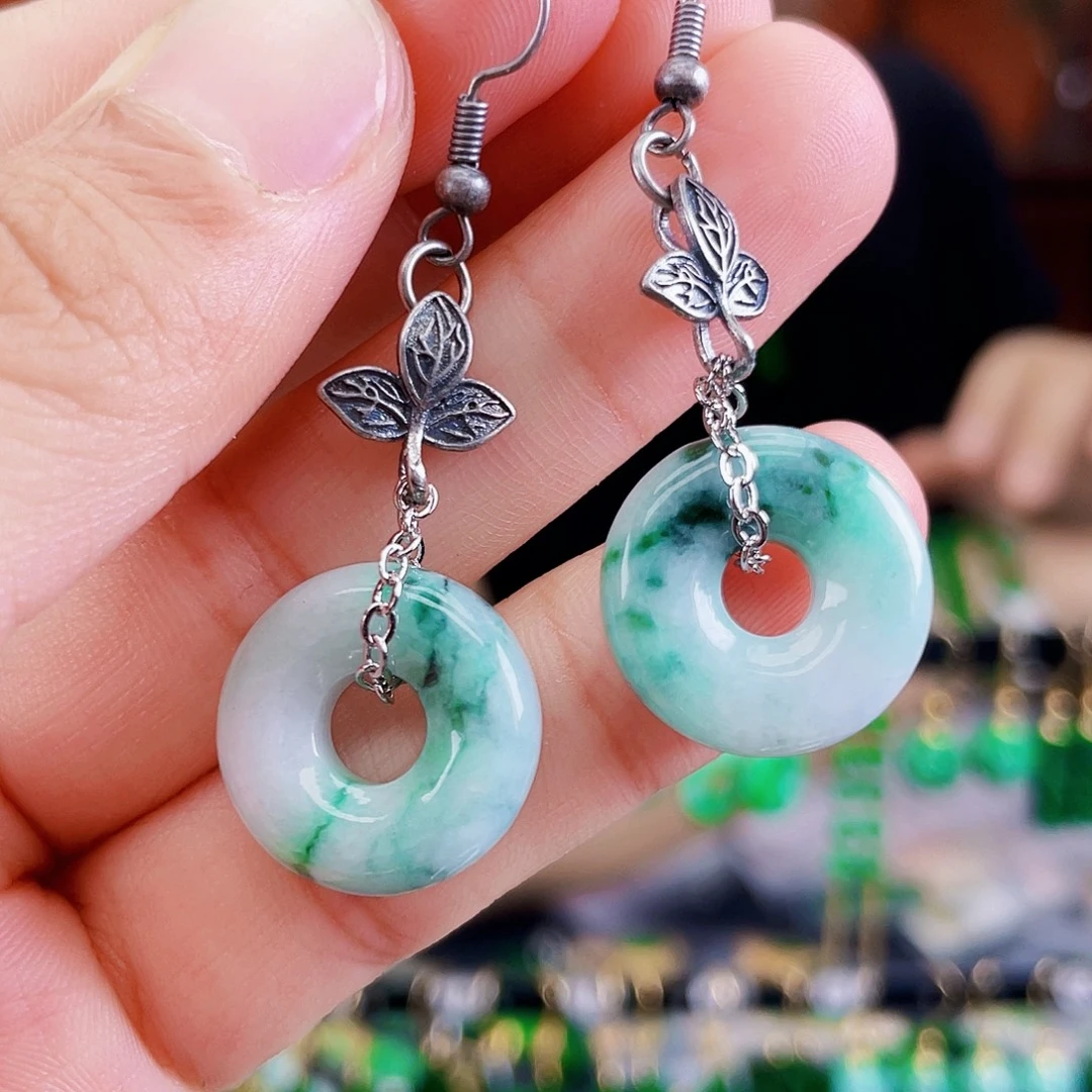 翡翠未镶嵌耳饰饰品