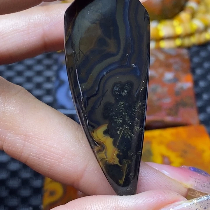 玛瑙/玉髓颈饰足银镀金镶嵌