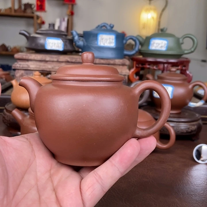 紫砂茶壶底槽清半手工微瑕花泥宫灯壶
