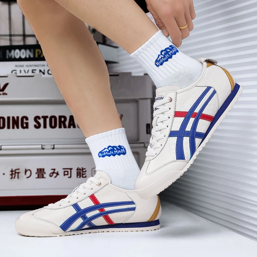 【经典】鬼虎爆款皮面款阿甘鞋.时尚情侣帆布软底百搭休闲薄底鞋