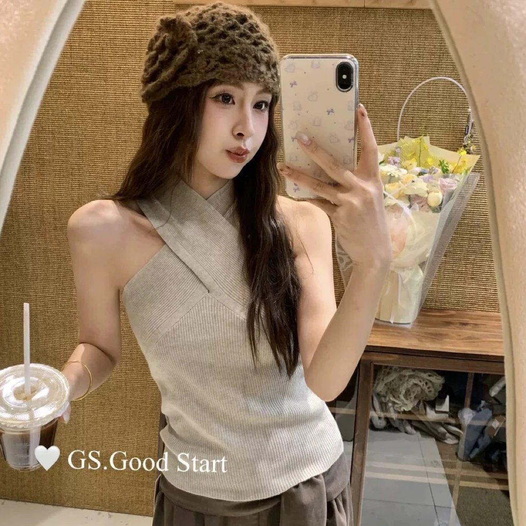 te交叉无袖背心6760