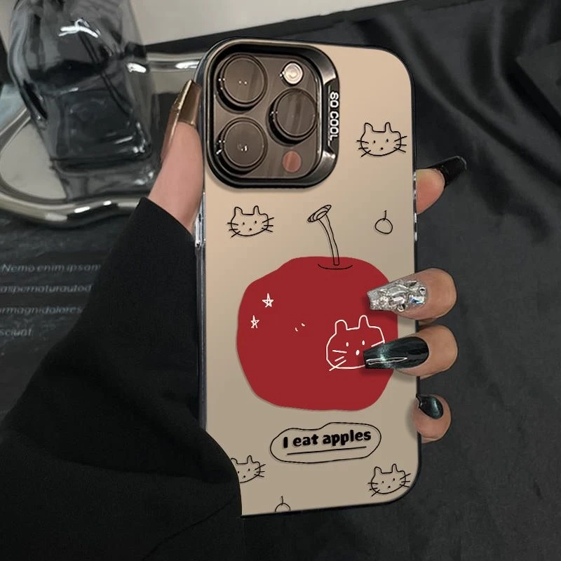 彩银IMD线条猫苹果手机壳适用苹果/华为/荣耀/VIVO/OPPO/小米红米