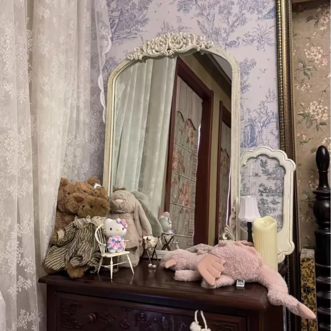 358创意轻奢无雕花简约服装店穿衣镜法式