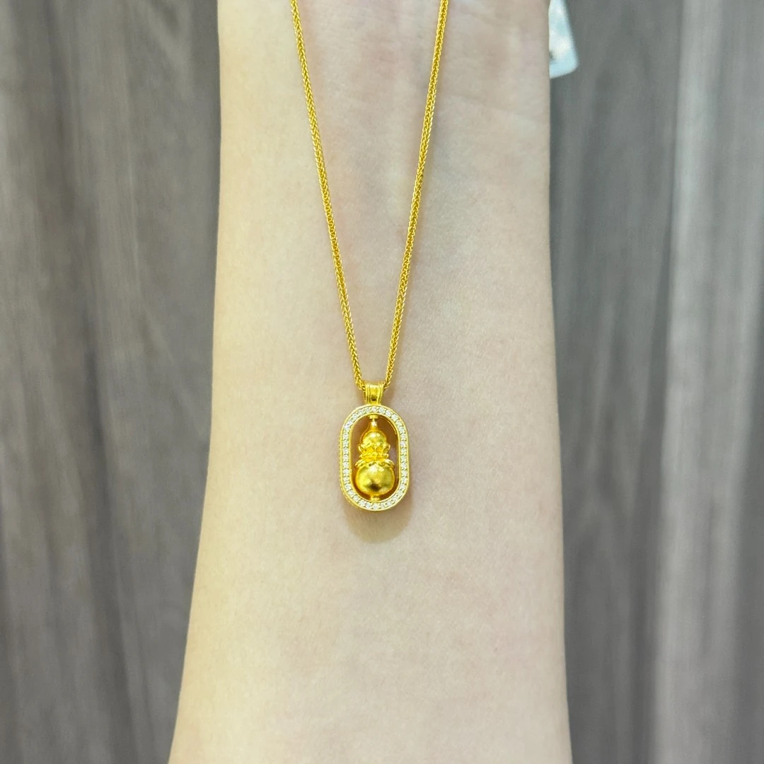 阿敏专属-G/Z【胖葫芦点钻套链】 足金999精工(附加258/58)