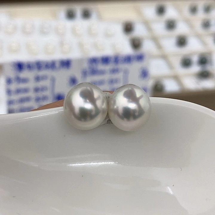 海水珍珠裸珠澳白干净宝石光9-10