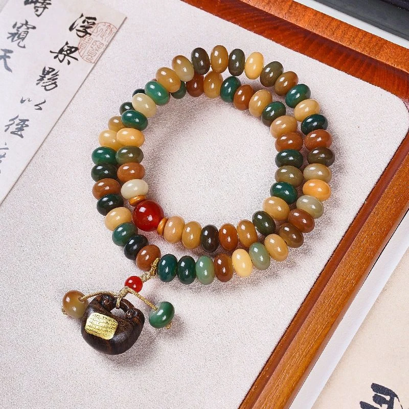 【遇见敦煌】）敦煌菩提根双圈菩提手串古风文玩手持佛珠男女同款