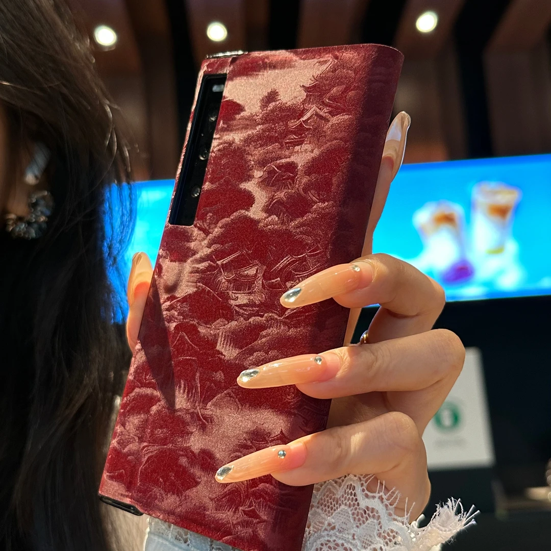 适用华为mateXS2手机新款真皮全包手机壳mate支架国风潮流个性壳