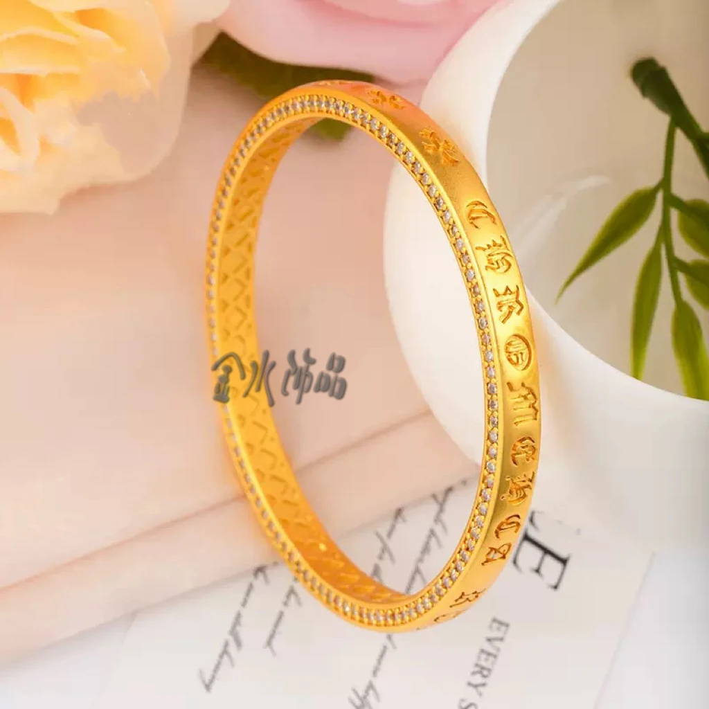 铜合金仿水晶手镯 满钻克罗古法纯手工高级感仿水晶手镯戒指