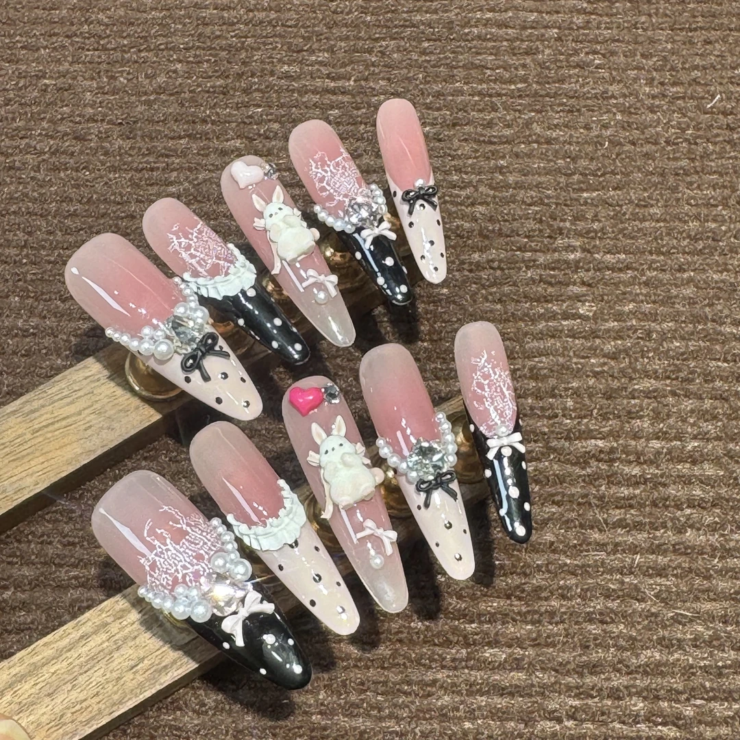 【兔兔舞会】2025减龄某书爆款模具小香风秋冬显白手工穿戴甲！