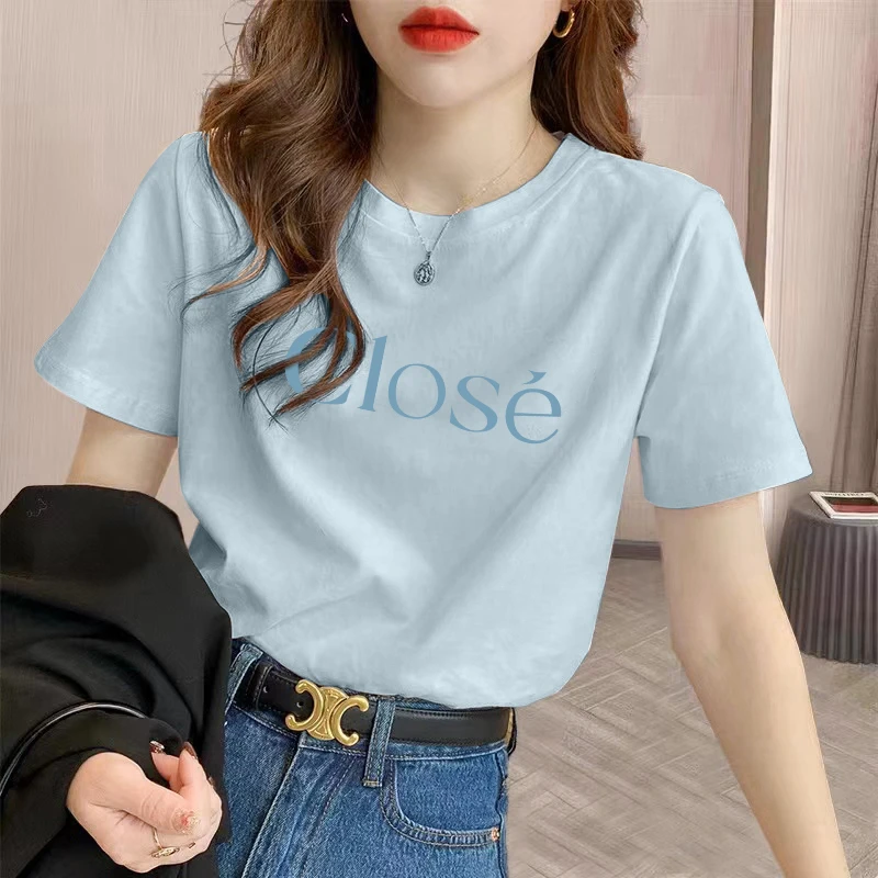 简约字母 夏季印花短款显瘦百搭设计感小众设计师t恤