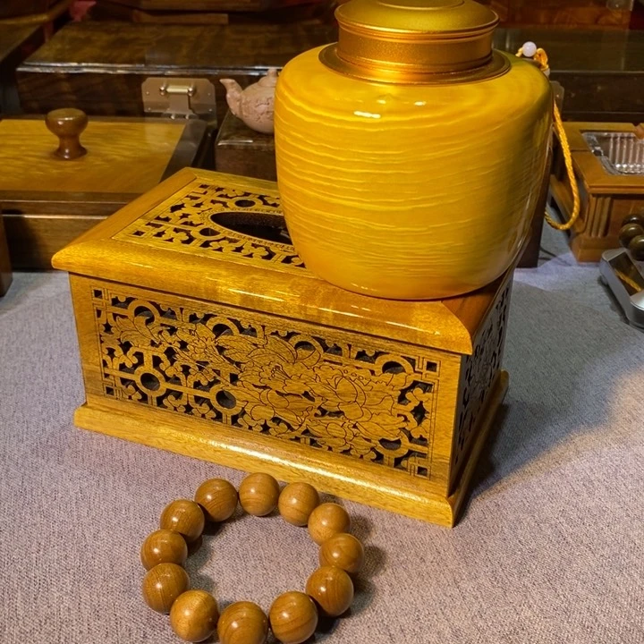 金丝楠金丝楠木小叶纸巾盒