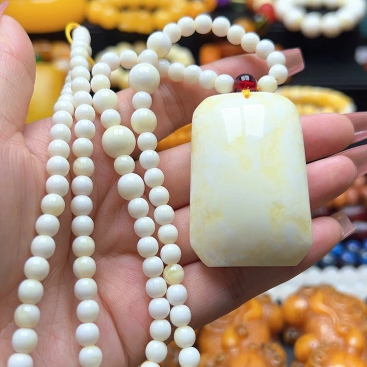 琥珀未镶嵌颈饰吊坠项链