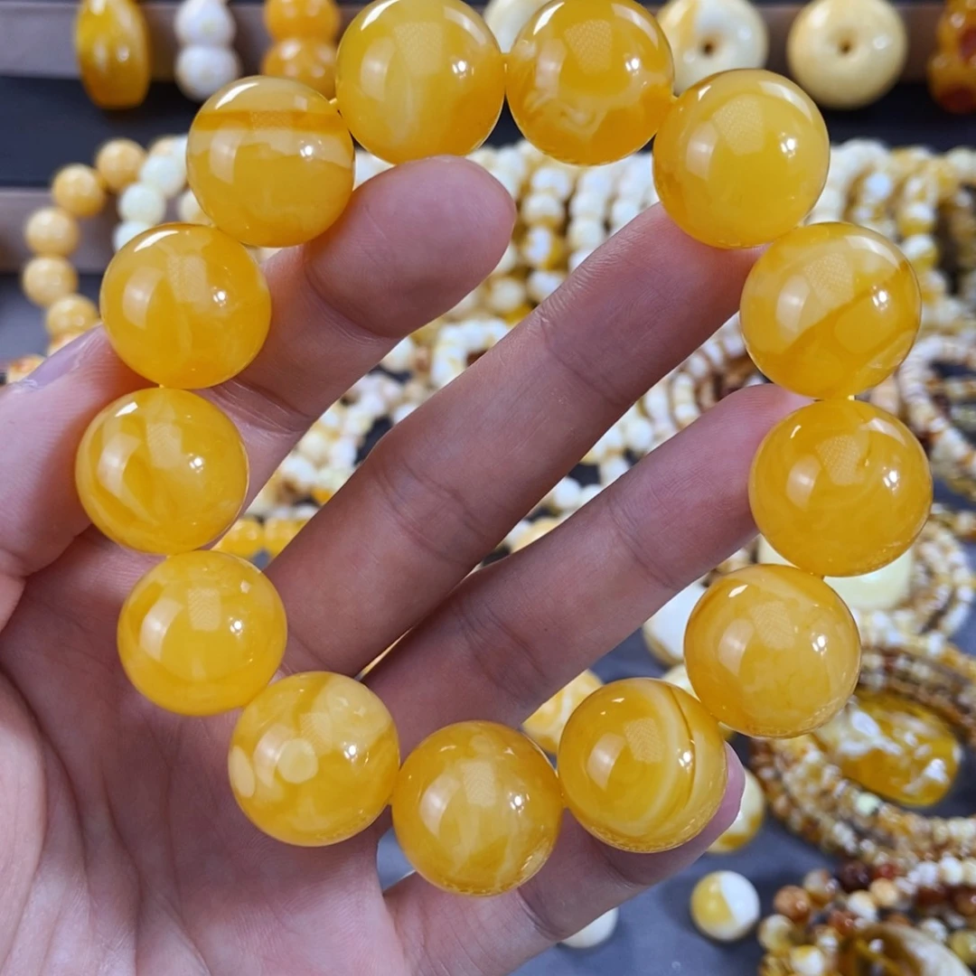琥珀手链未镶嵌18+mm焦皮料