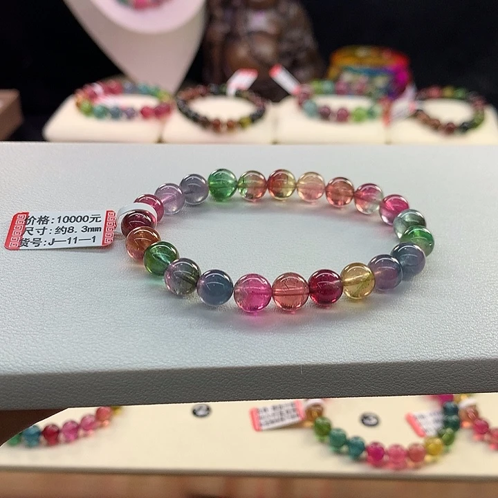 西瓜碧玺手链未镶嵌西瓜手串8.3mm