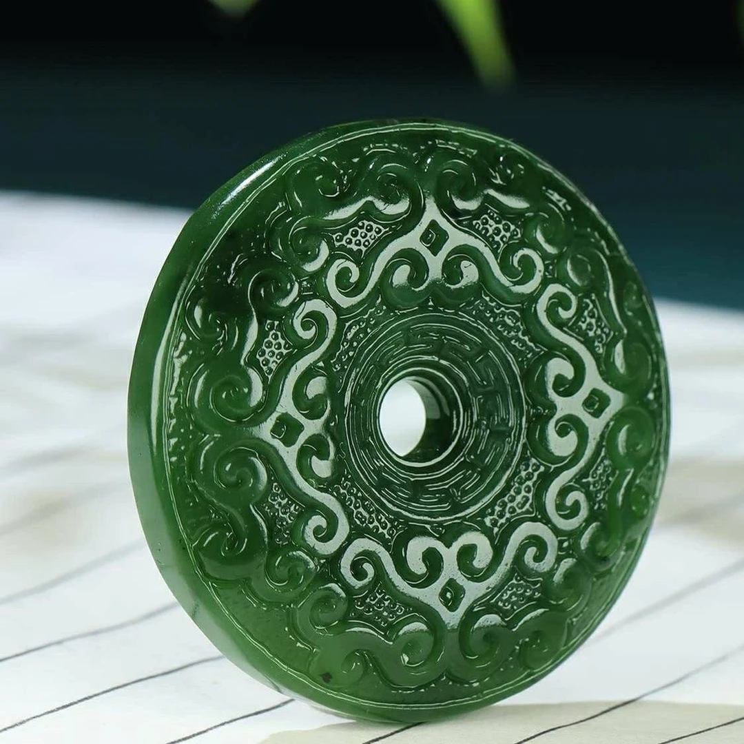 平安扣双面雕如意祥云挂件和田玉碧玉爆款男女通用