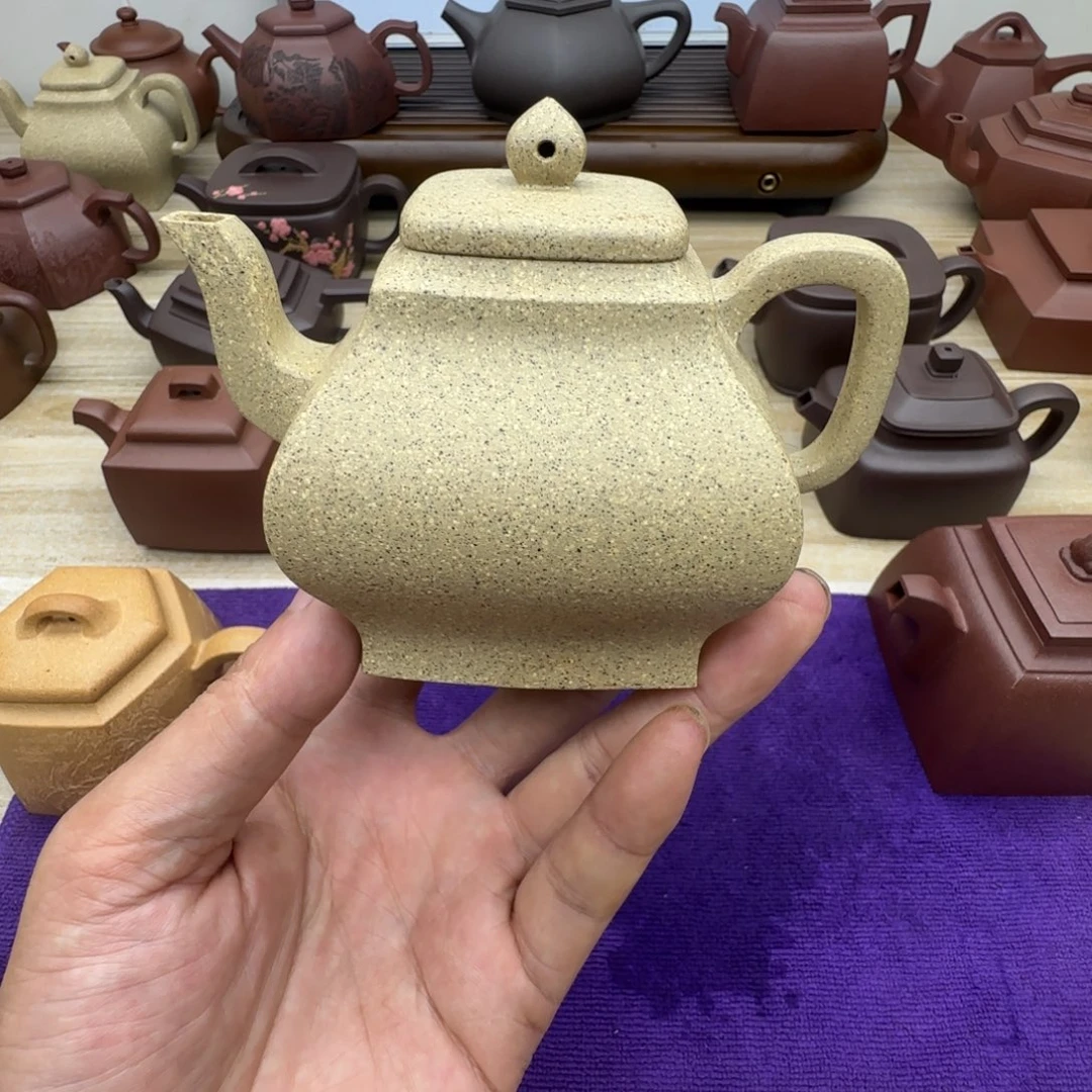 段泥壶半手工制作芝麻段泥四方宫灯200毫升