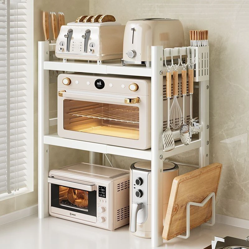 新款加厚厨房微波炉烤箱电饭煲可调节置物架二层台面桌面家用架子