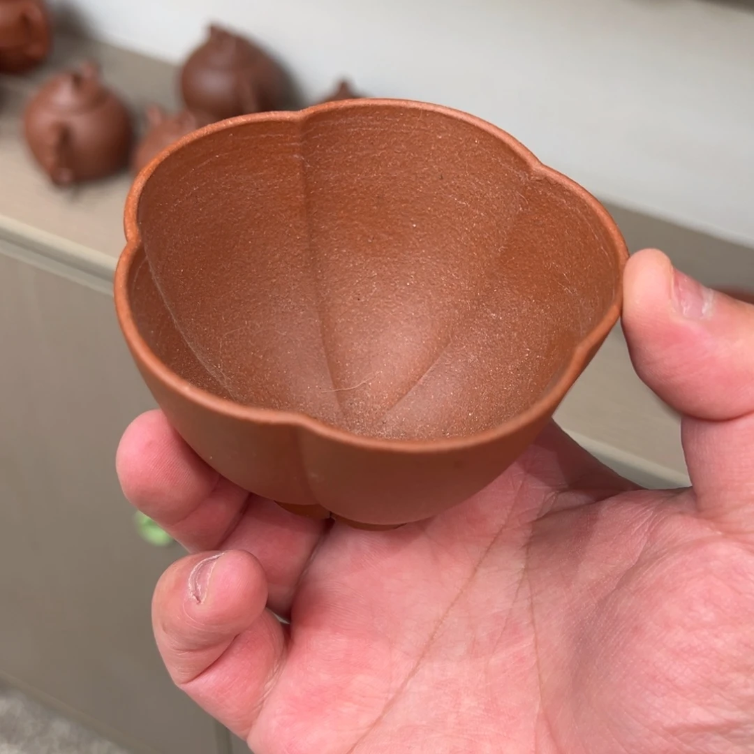 饮***风紫砂茶壶梅花杯红降坡