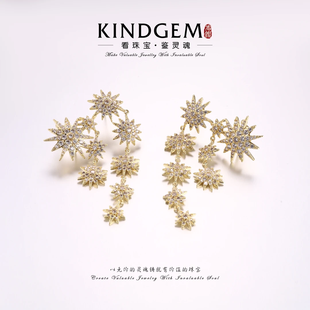 铜合金锆石耳饰 气质轻奢百搭时尚耳环 C-33173