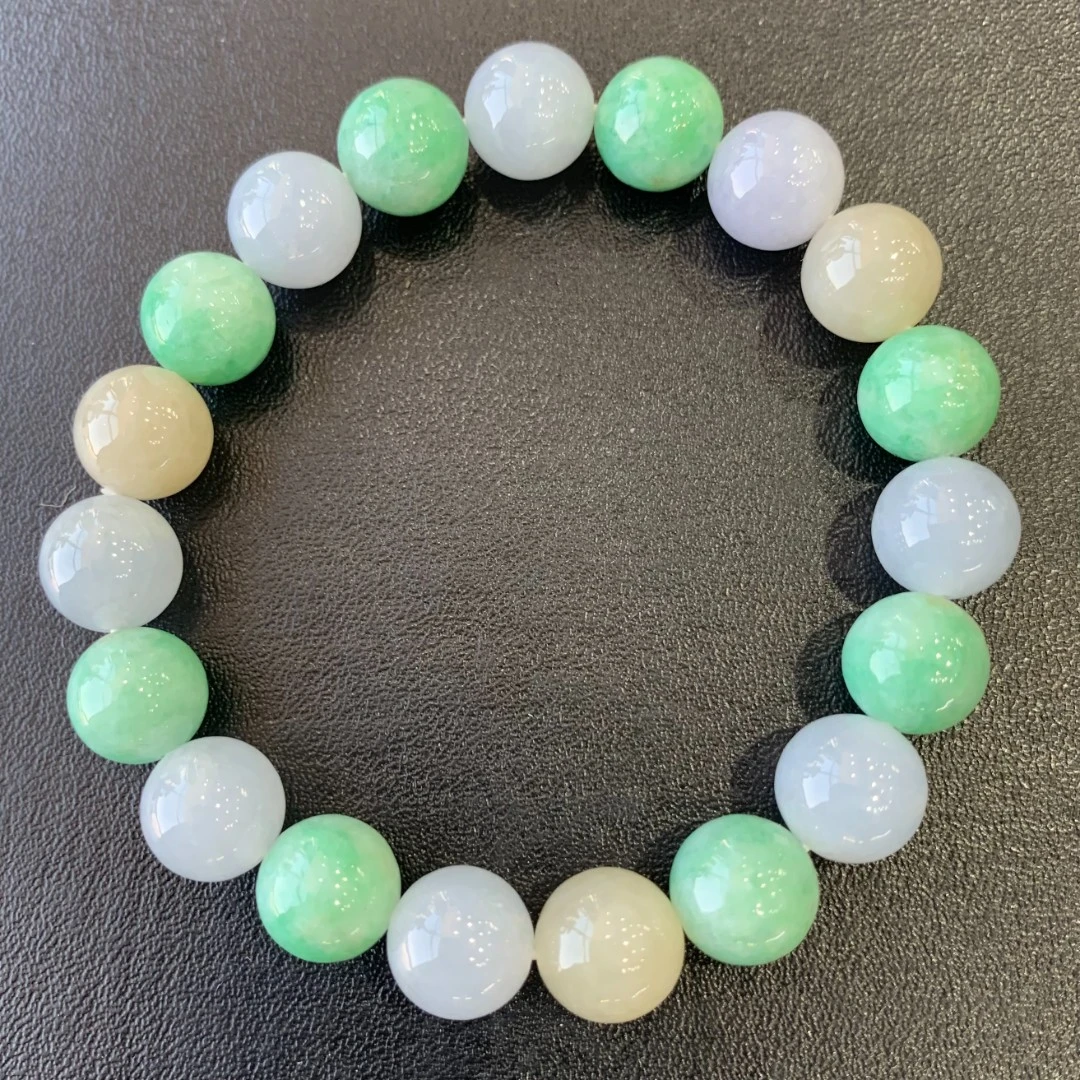 八七珠宝翡翠ZY多宝圆珠手串 多样性发一件 天然A货翡翠