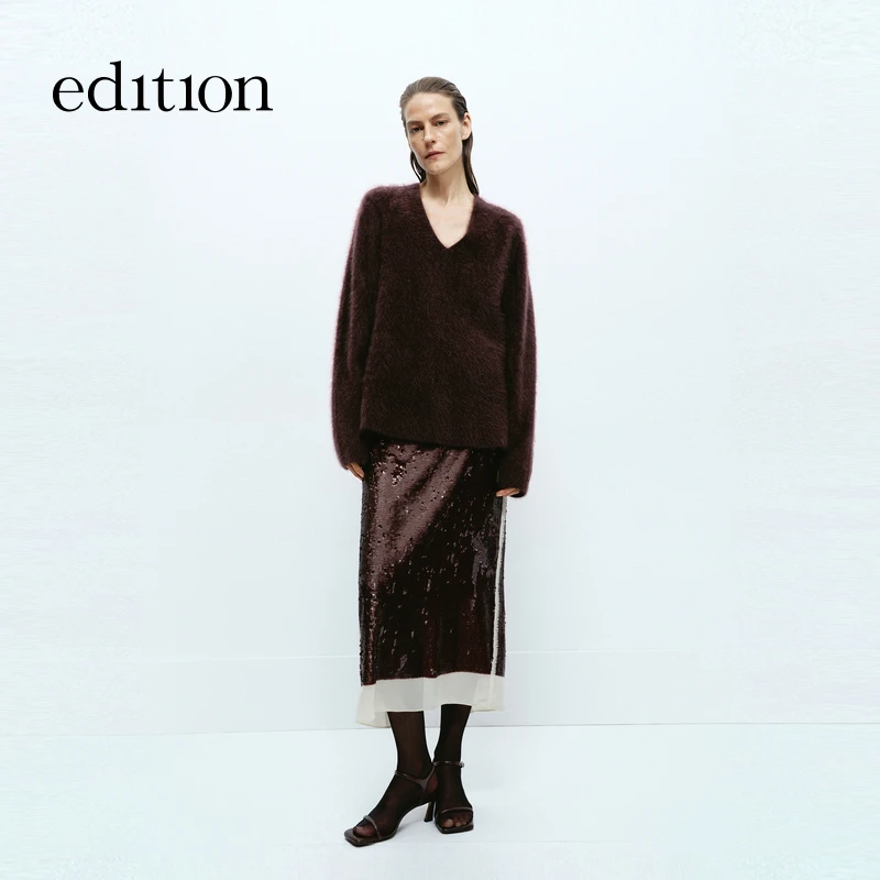 【达人专属】商场同款edition珠片绣复古半身裙#EBD4SKT005