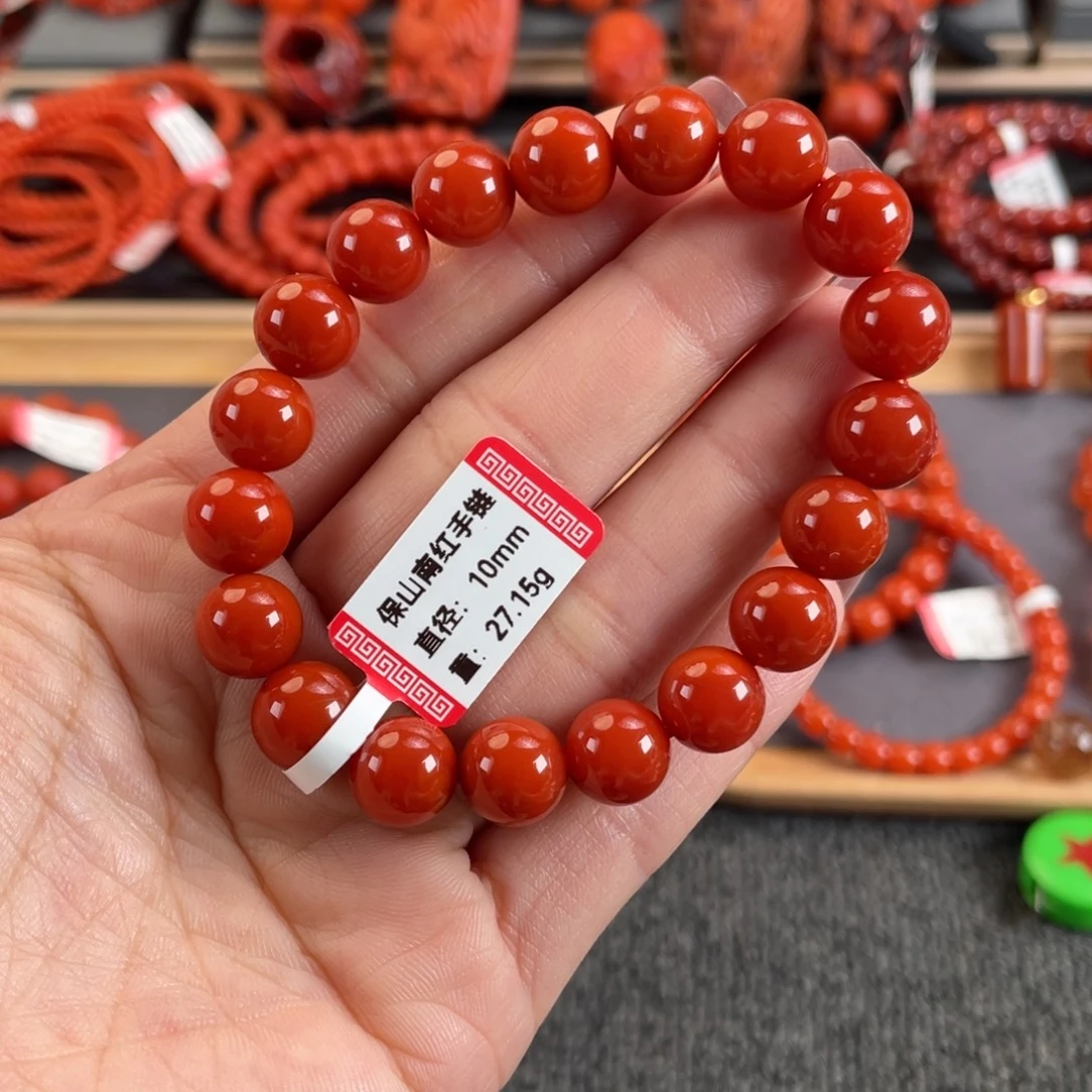 南红玛瑙未镶嵌手链保山南红高抛单圈