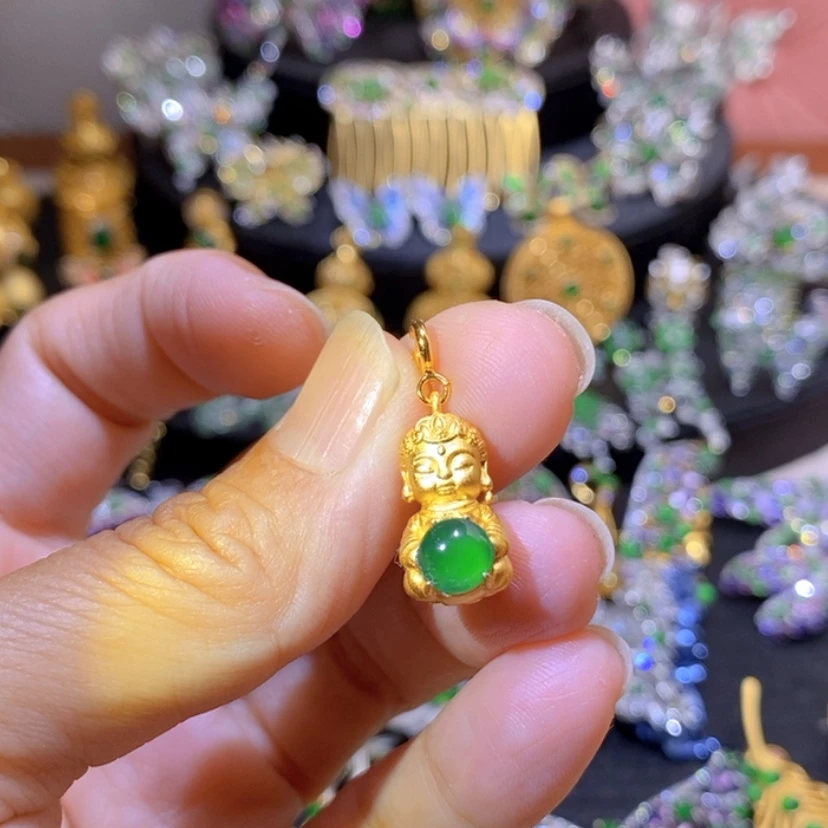 【闪购商品】银S925镶嵌挂件翡翠