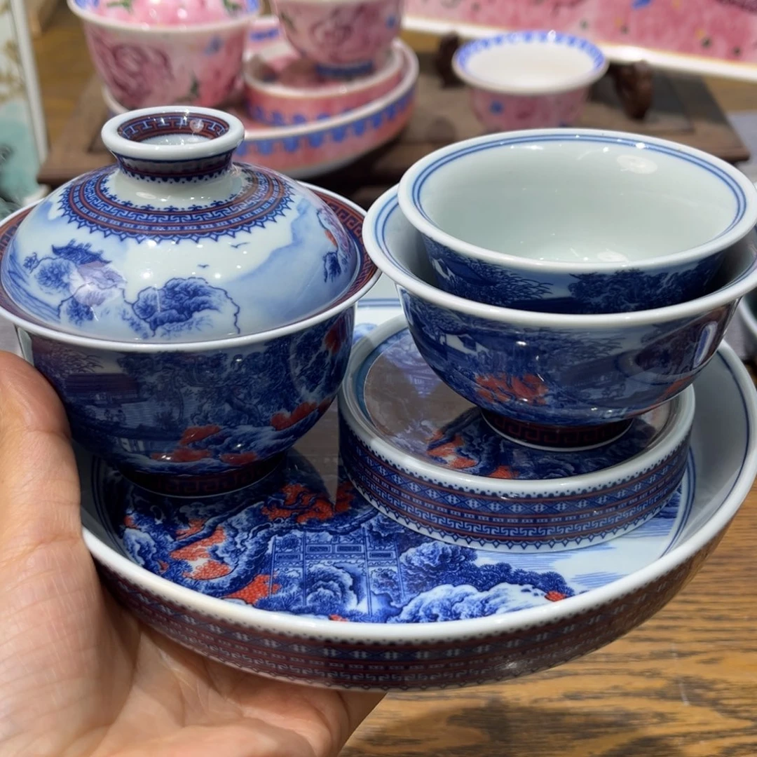 陶盖碗景德镇陶瓷工厂福利价