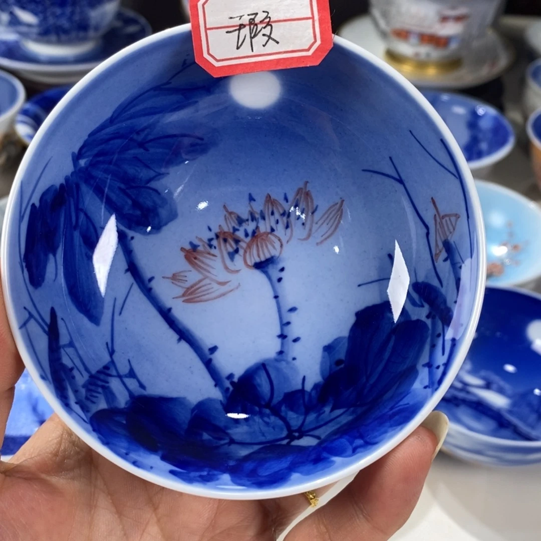 青花荷花主人杯杯